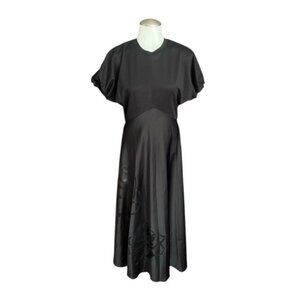 NWOT Ted Baker Short sleeve bias cut midi slip dress black size 1 US 4 Small